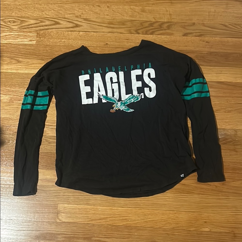 NFL Philadelphia Eagles Black and Green Women's Top
